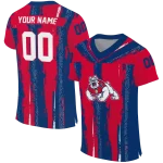 customized fresno state bulldogs striped texture red jersey best selling