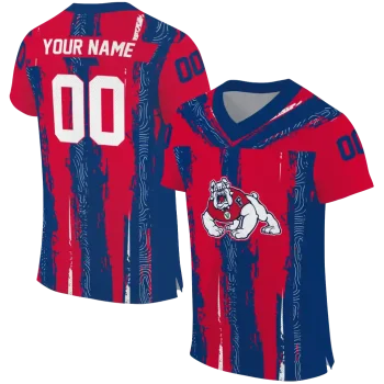 customized fresno state bulldogs striped texture red jersey best selling