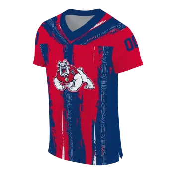 customized fresno state bulldogs striped texture red jersey fashion forward