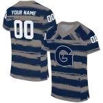 customized georgetown hoyas art stripe blue jersey best selling