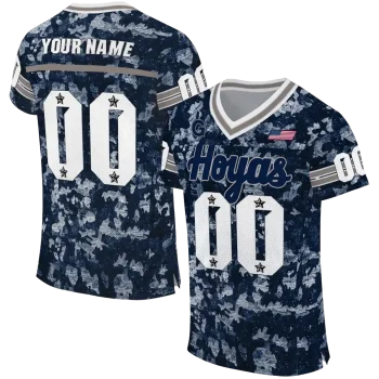 customized georgetown hoyas camouflage abstract blue jersey best selling