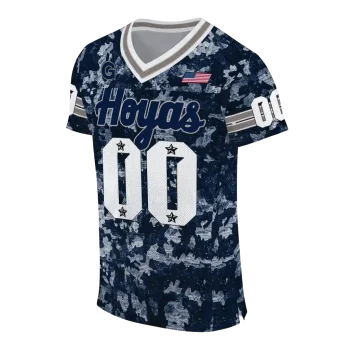 customized georgetown hoyas camouflage abstract blue jersey fashion forward