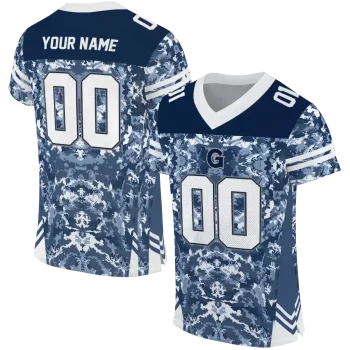 customized georgetown hoyas mirrored pattern blue jersey best selling