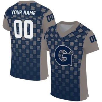 customized georgetown hoyas stacked rectangle blue jersey best selling