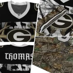 customized georgia bulldogs antler skull camouflage hunting jersey best selling