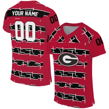 customized georgia bulldogs layered grids red jersey best selling