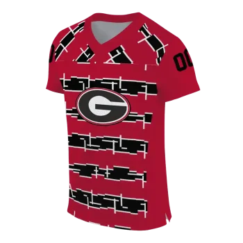 customized georgia bulldogs layered grids red jersey fashion forward