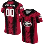 customized georgia bulldogs rugged stripes red jersey best selling