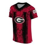 customized georgia bulldogs rugged stripes red jersey best selling