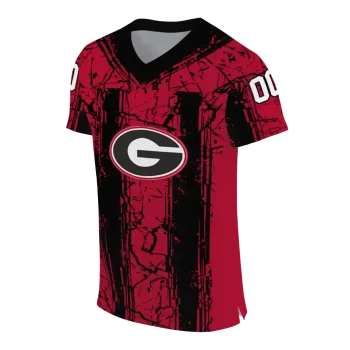 customized georgia bulldogs rugged stripes red jersey fashion forward