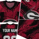 customized georgia bulldogs rugged stripes red jersey best selling