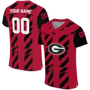 customized georgia bulldogs stripe block red jersey best selling