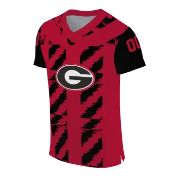 customized georgia bulldogs stripe block red jersey fashion forward