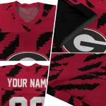 customized georgia bulldogs stripe block red jersey best selling