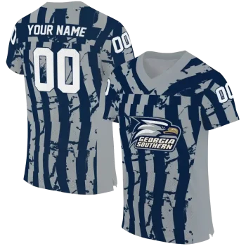 customized georgia southern eagles stripe splatter blue jersey best selling