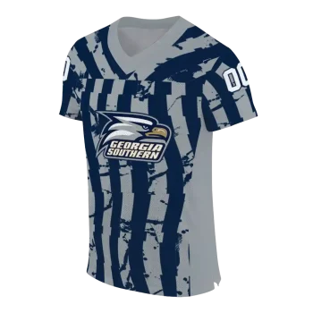 customized georgia southern eagles stripe splatter blue jersey fashion forward