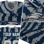 customized georgia southern eagles stripe splatter blue jersey best selling
