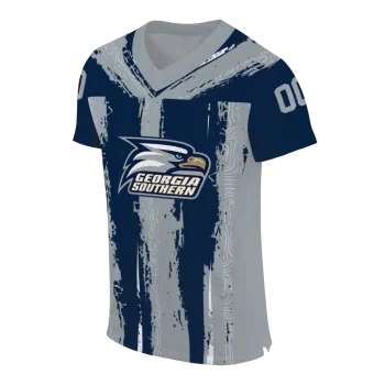 customized georgia southern eagles striped texture blue jersey fashion forward