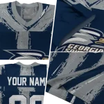 customized georgia southern eagles striped texture blue jersey best selling