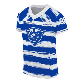 customized georgia state panthers art stripe blue jersey fashion forward