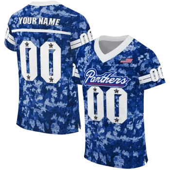 customized georgia state panthers camouflage abstract blue jersey best selling