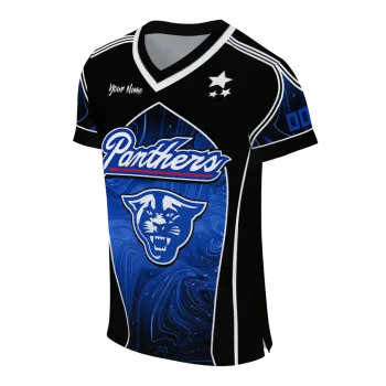 customized georgia state panthers halftone slant blue black jersey fashion forward