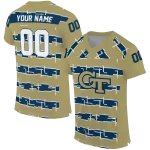 customized georgia tech yellow jackets layered grids gold jersey best selling