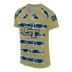 customized georgia tech yellow jackets layered grids gold jersey best selling