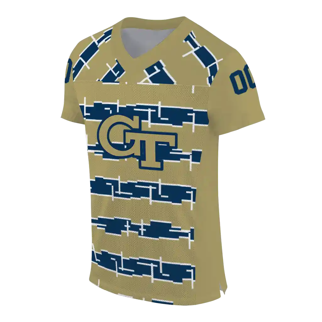 customized georgia tech yellow jackets layered grids gold jersey fashion forward customized georgia tech yellow jackets layered grids gold jersey fashion forward