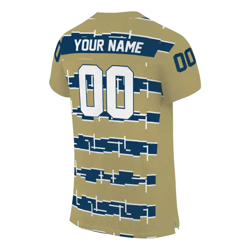 customized georgia tech yellow jackets layered grids gold jersey high quality customized georgia tech yellow jackets layered grids gold jersey high quality