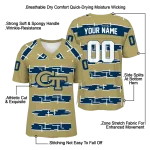 customized georgia tech yellow jackets layered grids gold jersey best selling