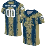 customized georgia tech yellow jackets rugged stripes gold jersey best selling
