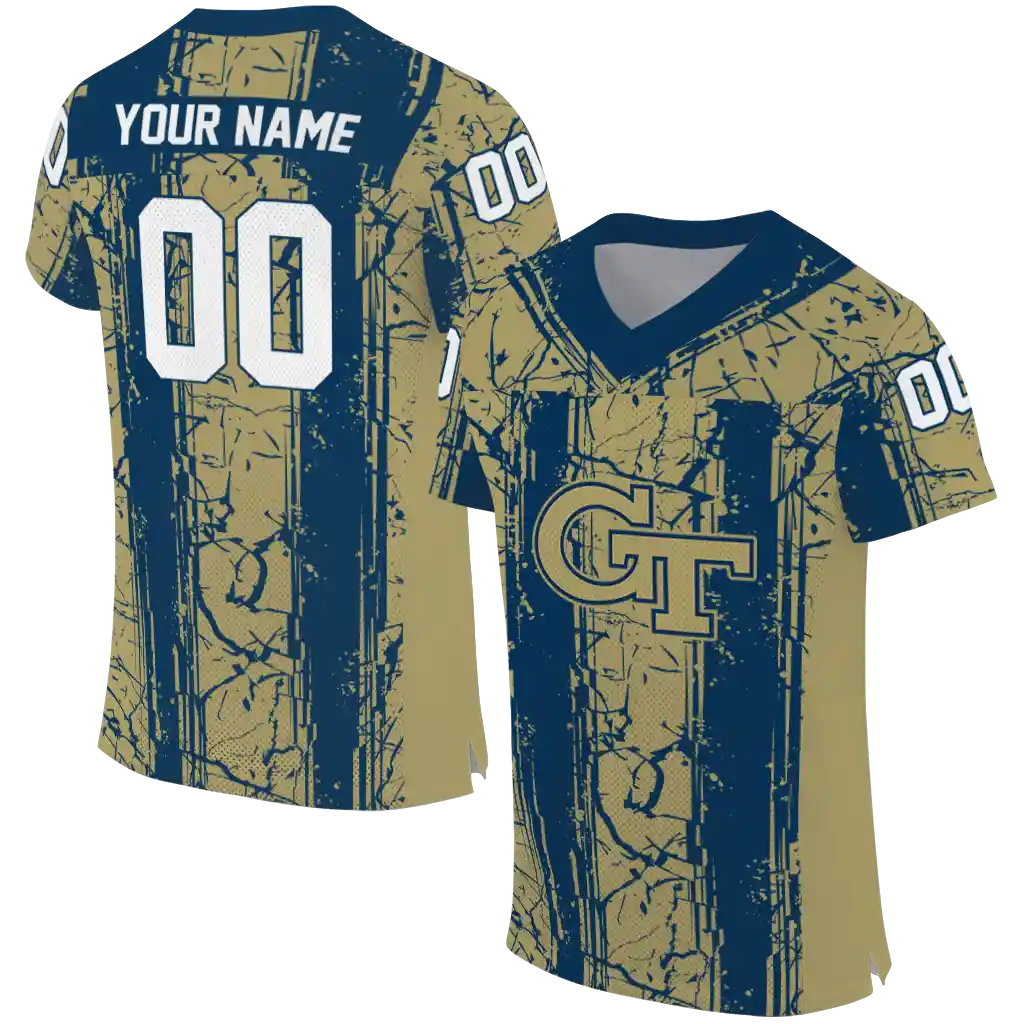 customized georgia tech yellow jackets rugged stripes gold jersey best selling customized georgia tech yellow jackets rugged stripes gold jersey best selling