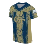 customized georgia tech yellow jackets rugged stripes gold jersey best selling