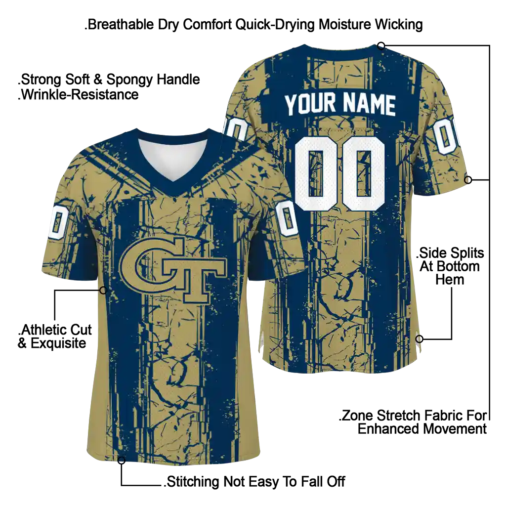 customized georgia tech yellow jackets rugged stripes gold jersey latest model customized georgia tech yellow jackets rugged stripes gold jersey latest model