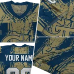 customized georgia tech yellow jackets rugged stripes gold jersey best selling
