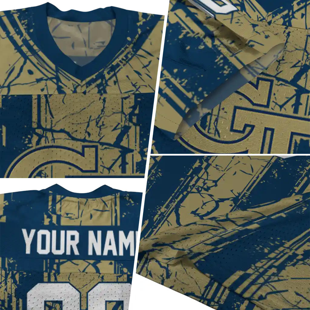 customized georgia tech yellow jackets rugged stripes gold jersey new arrival customized georgia tech yellow jackets rugged stripes gold jersey new arrival