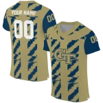 customized georgia tech yellow jackets stripe block gold jersey best selling