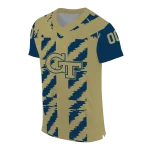 customized georgia tech yellow jackets stripe block gold jersey best selling