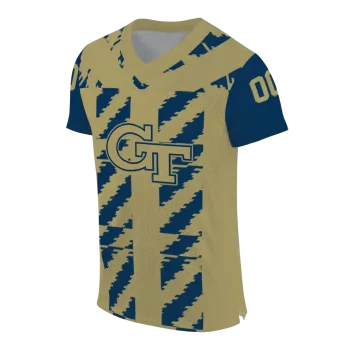 customized georgia tech yellow jackets stripe block gold jersey fashion forward