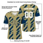 customized georgia tech yellow jackets stripe block gold jersey best selling