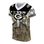 customized green bay packers antler skull camouflage hunting jersey best selling