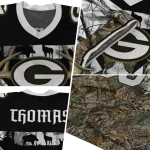 customized green bay packers antler skull camouflage hunting jersey best selling