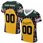 customized green bay packers brushstroke xs gold black jersey best selling