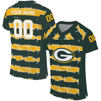 customized green bay packers layered grids green jersey best selling