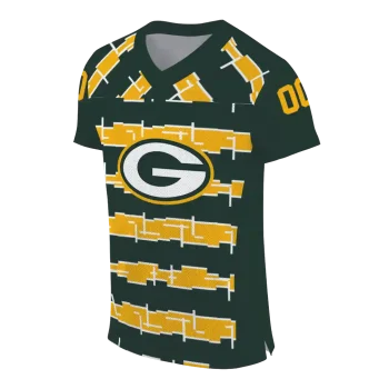 customized green bay packers layered grids green jersey fashion forward