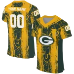 customized green bay packers rugged stripes green jersey best selling