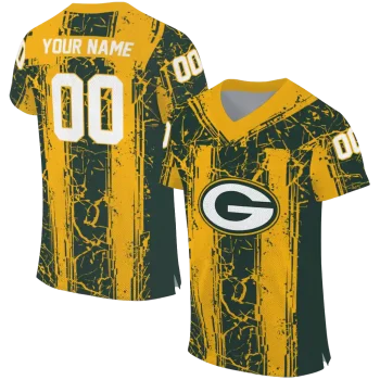 customized green bay packers rugged stripes green jersey best selling