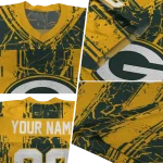 customized green bay packers rugged stripes green jersey best selling