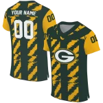 customized green bay packers stripe block green jersey best selling